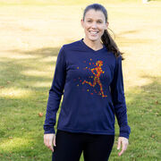 Women's Long Sleeve Tech Tee - Autumn Runner Girl