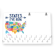 Running Large Hooked on Medals and Bib Hanger - States I've Run