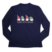 Women's Long Sleeve Tech Tee - Runnin' With My Gnomies&reg; - Christmas