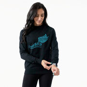 Cross Country Raglan Crew Neck Pullover - Winged Foot Inspirational Words