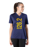 Women's Short Sleeve Tech Tee - Boston 26.2 Vertical