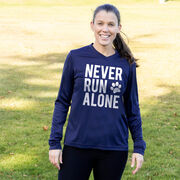 Women's Long Sleeve Tech Tee - Never Run Alone (Bold)
