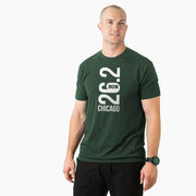 Running Short Sleeve T-Shirt - Chicago 26.2 Vertical