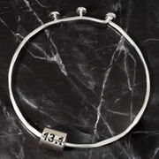 Sterling Silver Adjustable Bangle Bracelet - 13.1 Half Marathon