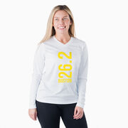 Women's Long Sleeve Tech Tee - Boston 26.2 Vertical