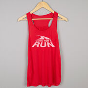 Flowy Racerback Tank Top - Gone For a Run White Logo