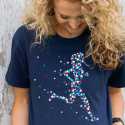 Running Short Sleeve Crop Tee - Patriotic Runner Girl