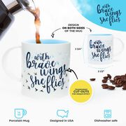 Soleil Home™ Porcelain Mug - With Brave Wings She Flies