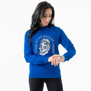 Running Raglan Crew Neck Pullover - Miles To Go Before I Sleep - Skull