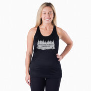 Women's Racerback Performance Tank Top - Into the Forest I Must Go Running
