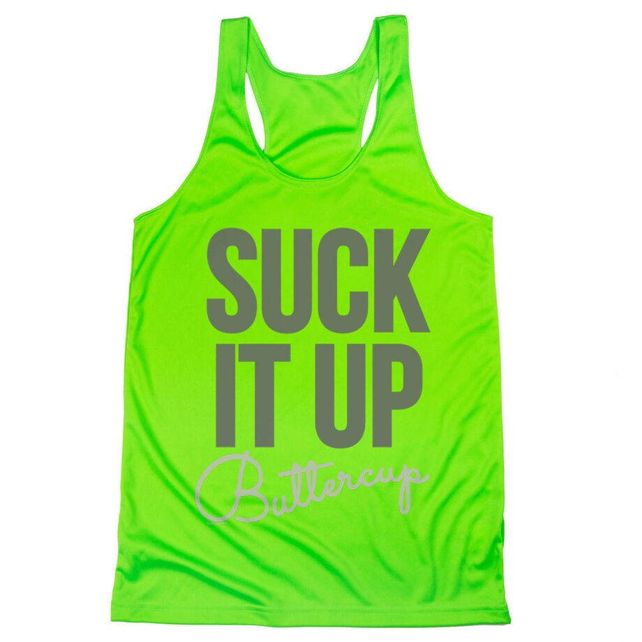 Women's Racerback Performance Tank Top - Suck It Up Buttercup