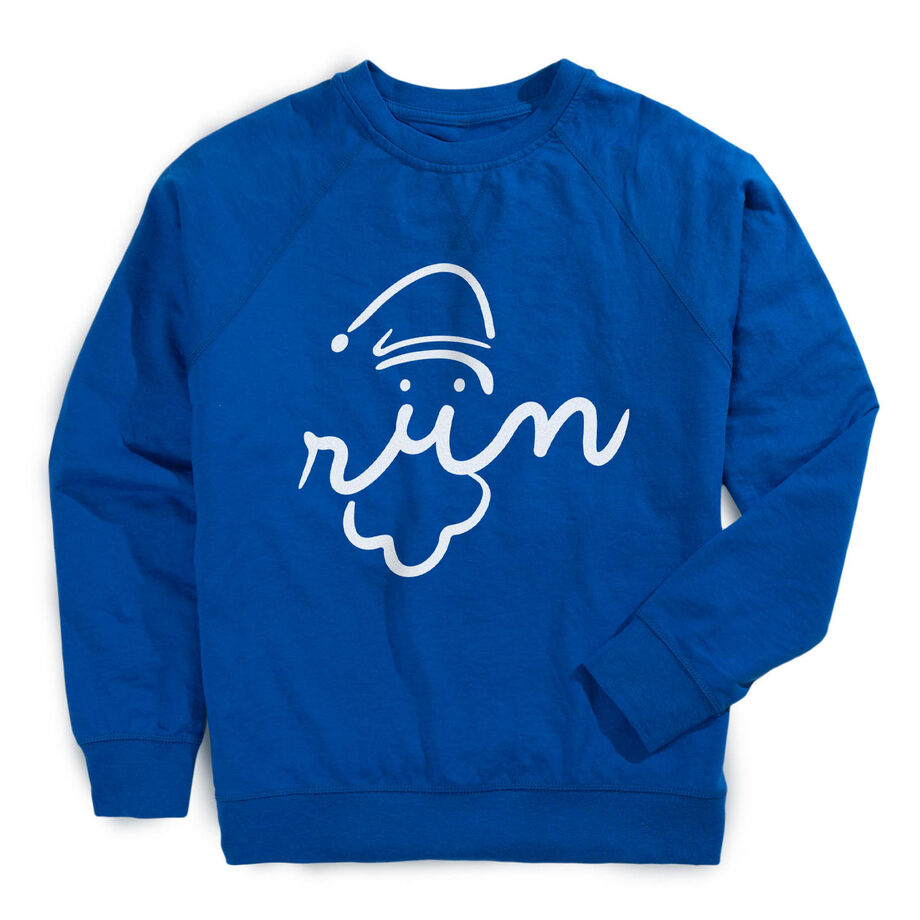 Running Raglan Crew Neck Pullover - Santa Run Face