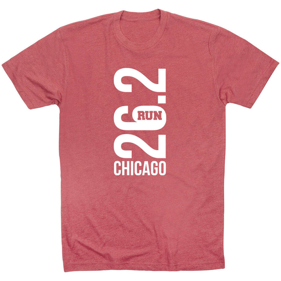 Running Short Sleeve T-Shirt - Chicago 26.2 Vertical