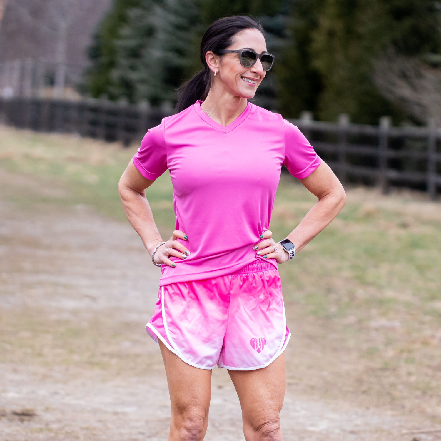 Pink running shorts sale