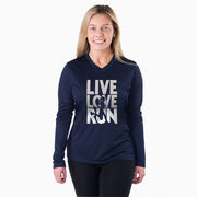 Women's Long Sleeve Tech Tee - Live Love Run Silhouette