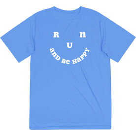 Men's Running Short Sleeve Performance Tee - Run and Be Happy