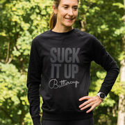 Running Raglan Crew Neck Pullover - Suck It Up Buttercup