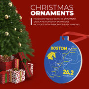 Running Round Ceramic Ornament - Boston 26.2 Route