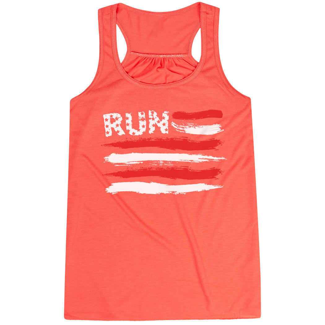 Red White and Blue Stay Wild Women's Flowy Racerback Tank
