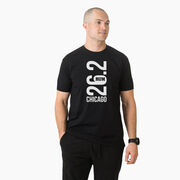 Running Short Sleeve T-Shirt - Chicago 26.2 Vertical