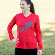 Women's Long Sleeve Tech Tee - Winged Foot Inspirational Words