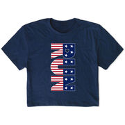 Running Short Sleeve Crop Tee - Patriotic Run