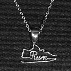 Sterling Silver Run Shoe Necklace