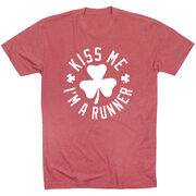 Running Short Sleeve T-Shirt - Kiss Me I am a Runner Shamrock