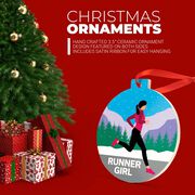 Running Round Ceramic Ornament - Runner Girl