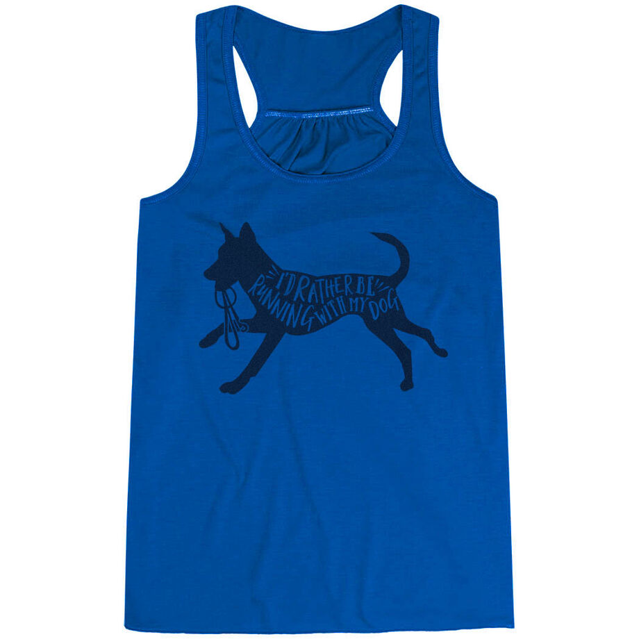 Flowy Racerback Tank Top - I'd Rather Be Running with My Dog