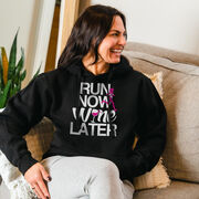 Statement Fleece Hoodie -  Run Now Wine Later (Bold)