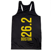 Women's Racerback Performance Tank Top - Boston 26.2 Vertical