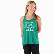 Running Flowy Racerback Tank Top - Running's My Favorite (Simple)