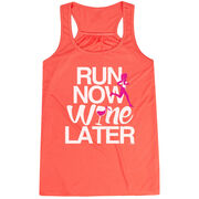 Flowy Racerback Tank Top - Run Now Wine Later (Bold)