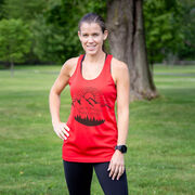 Women's Racerback Performance Tank Top - Life's Short Run Long (Mountains)