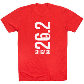 Running Short Sleeve T-Shirt - Chicago 26.2 Vertical