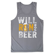 Men's Running Performance Tank Top - Will Run For Beer