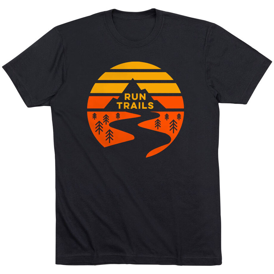Running Short Sleeve T-Shirt - Run Trails Sunset