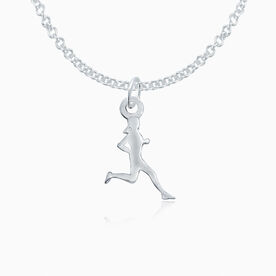 Sterling Silver Mini Run Figure Necklace