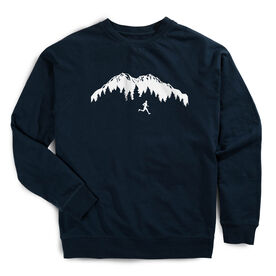 Running Raglan Crew Neck Pullover - Trail Runner in the Mountains