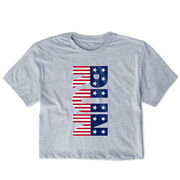 Running Short Sleeve Crop Tee - Patriotic Run
