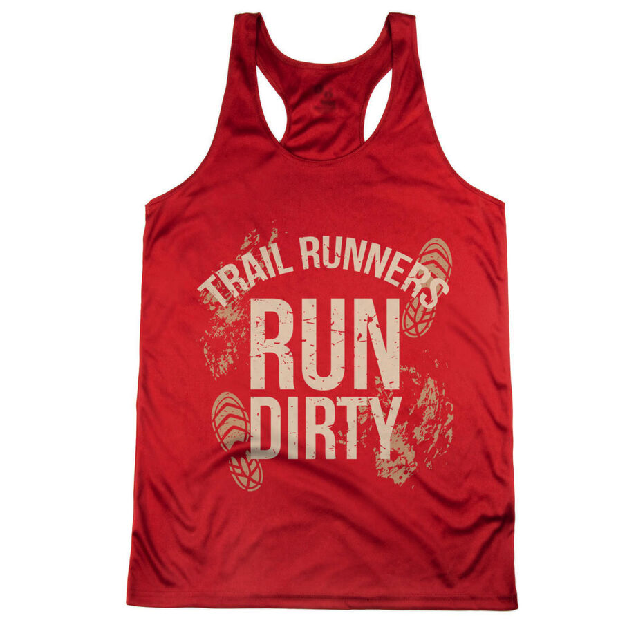 Women's Racerback Performance Tank Top - Run Dirty