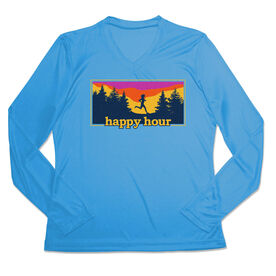 Women's Long Sleeve Tech Tee - Happy Hour