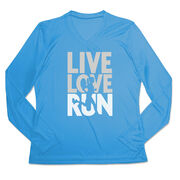 Women's Long Sleeve Tech Tee - Live Love Run Silhouette