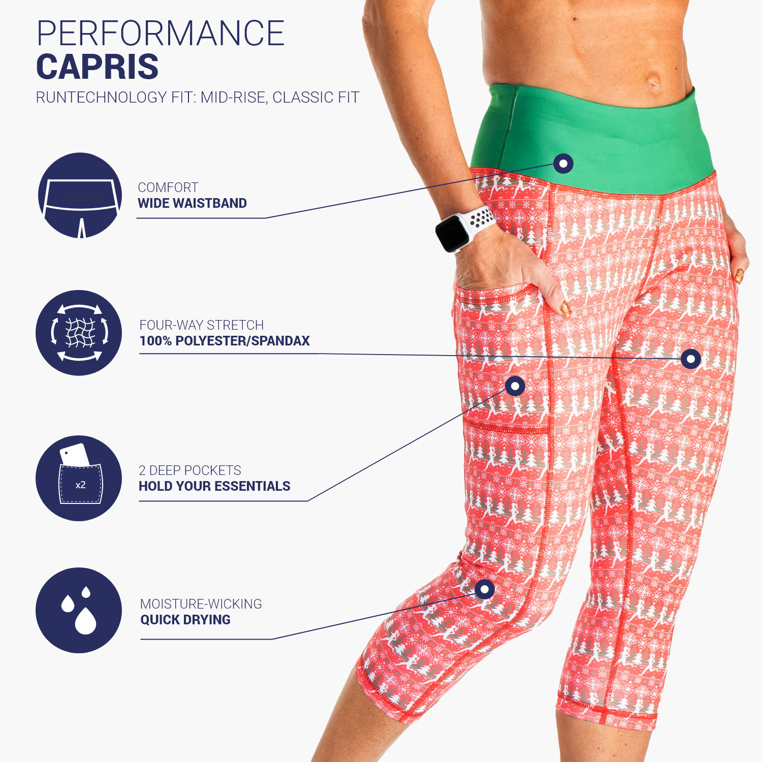 Women's moisture wicking capris hotsell