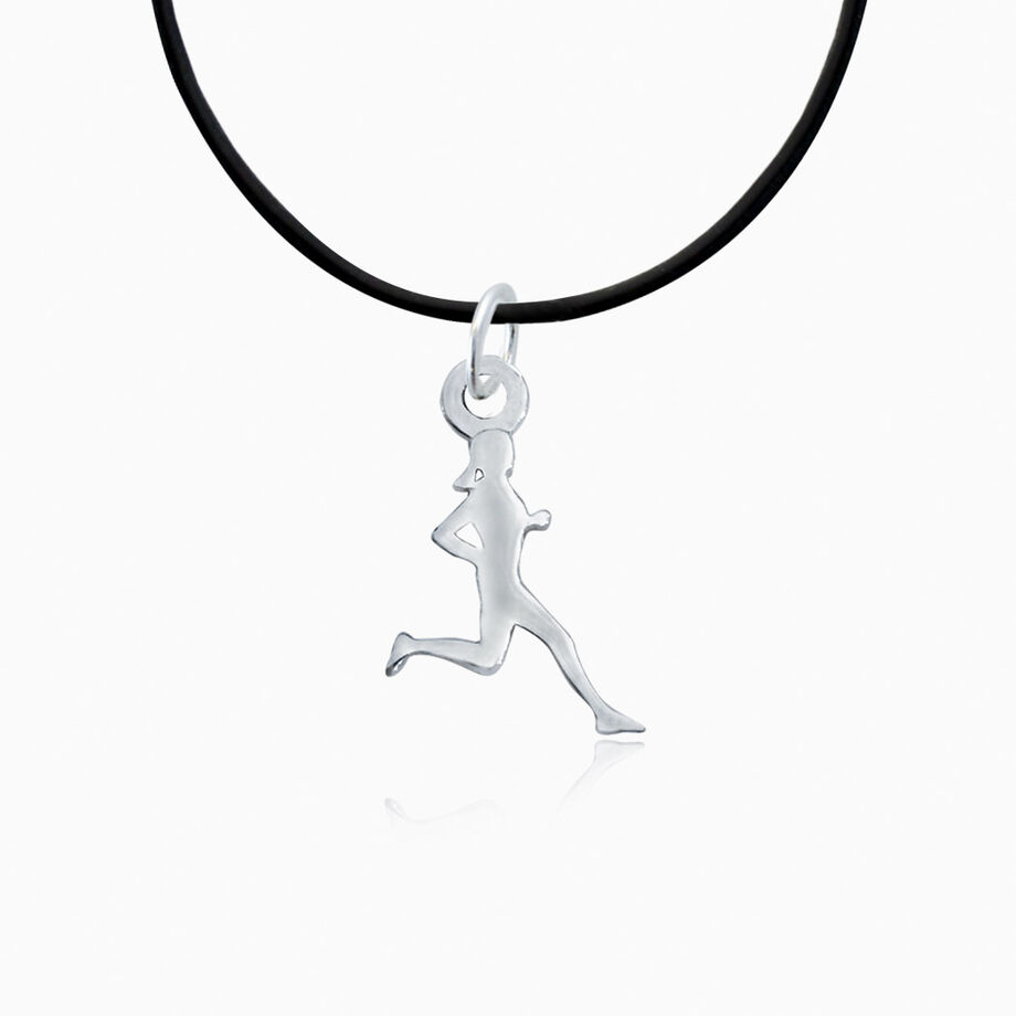 Sterling Silver Mini Run Figure Necklace