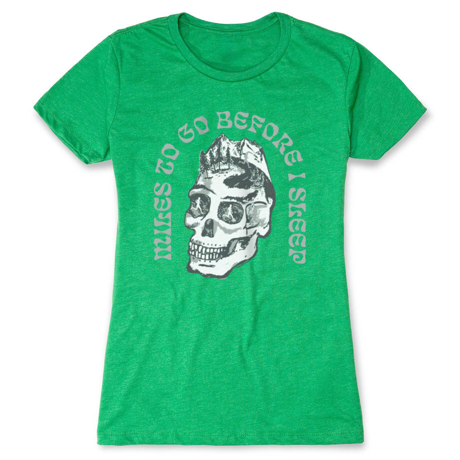 Women's Everyday Runners Tee - Miles To Go Before I Sleep - Skull