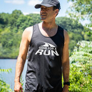 Men's Running Performance Tank Top - Gone For a Run White Logo