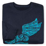 Cross Country Crewneck Sweatshirt - Winged Foot Inspirational Words