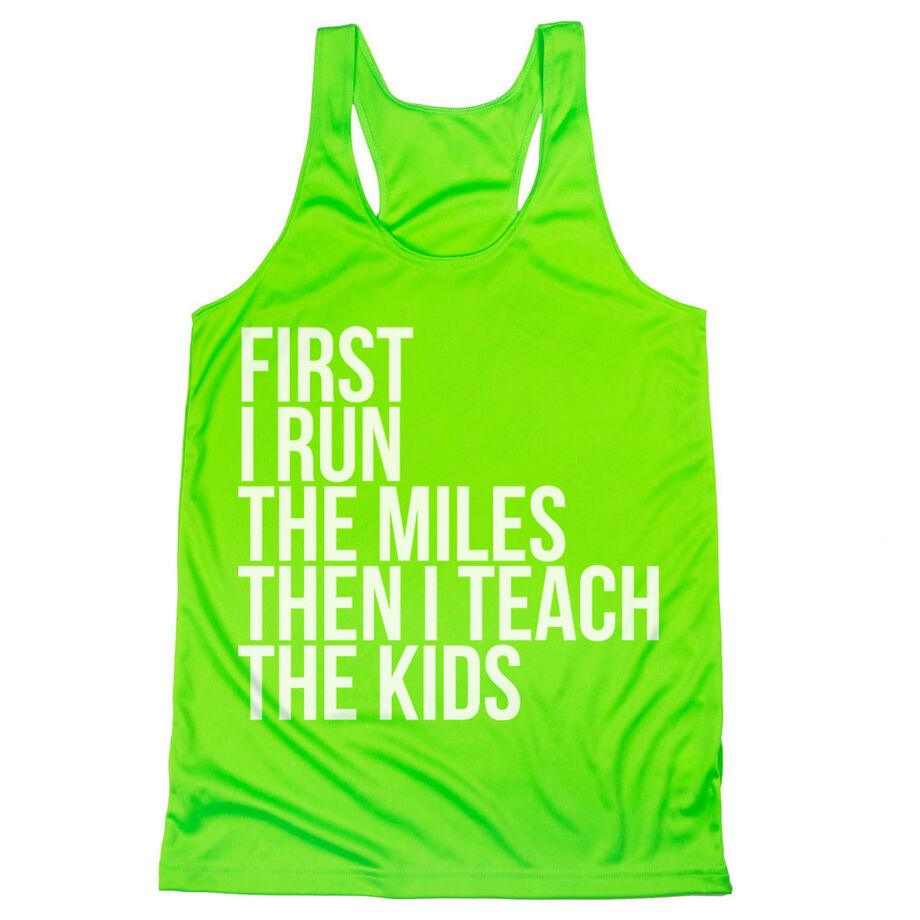 Women's Racerback Performance Tank Top - Then I Teach The Kids